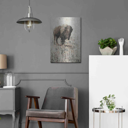 Luxe Metal Art 'Lone Buffalo' by Matt Flint, Metal Wall Art,16x24