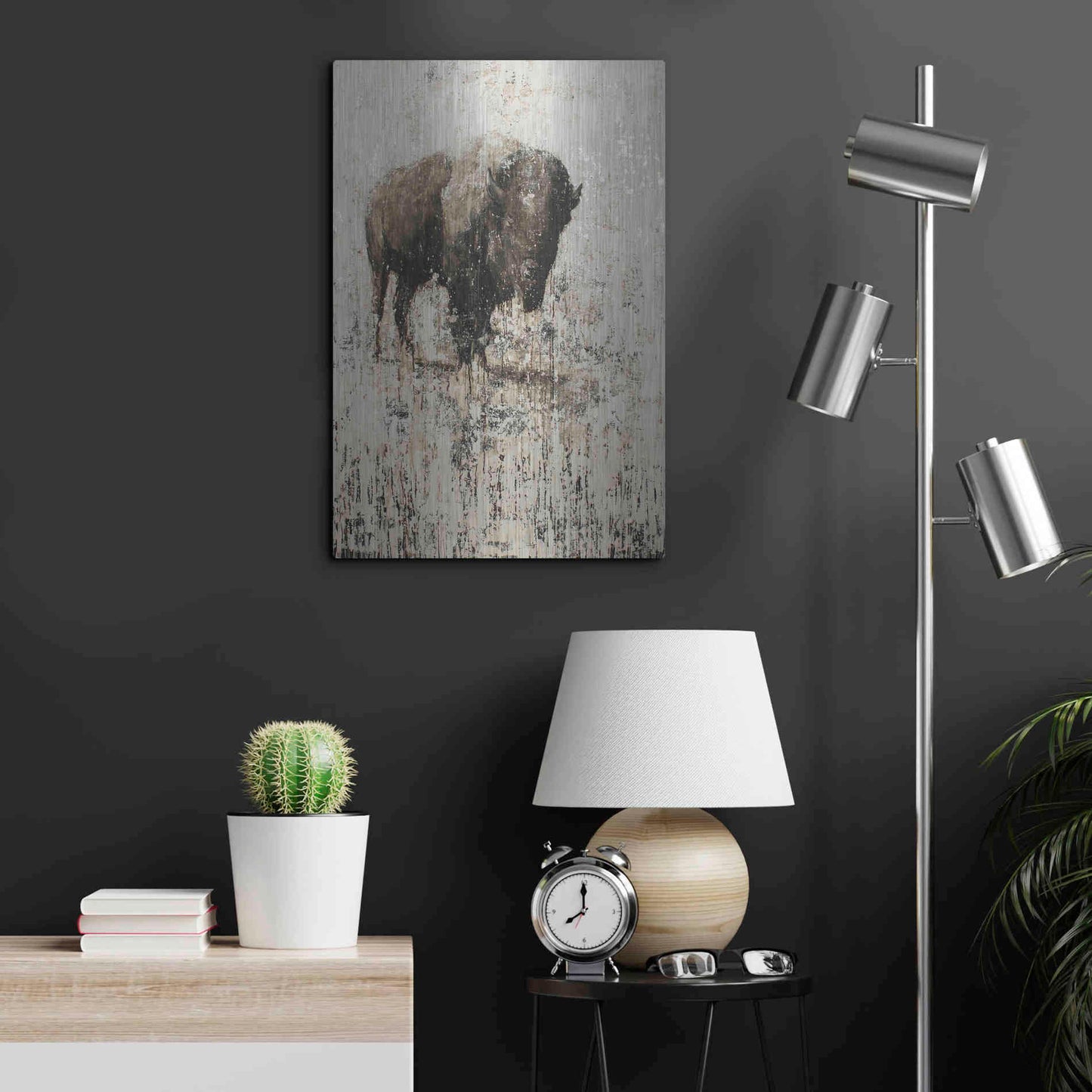 Luxe Metal Art 'Lone Buffalo' by Matt Flint, Metal Wall Art,16x24