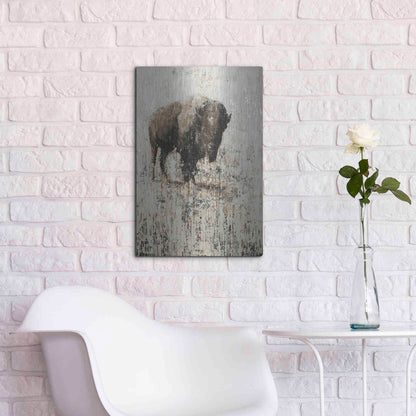 Luxe Metal Art 'Lone Buffalo' by Matt Flint, Metal Wall Art,16x24