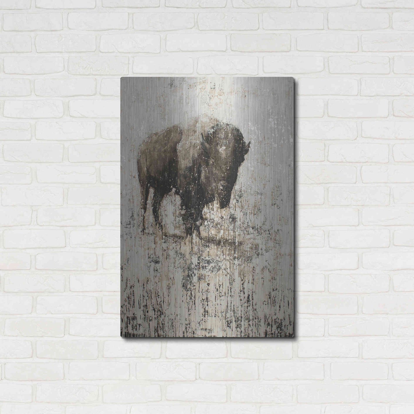 Luxe Metal Art 'Lone Buffalo' by Matt Flint, Metal Wall Art,24x36