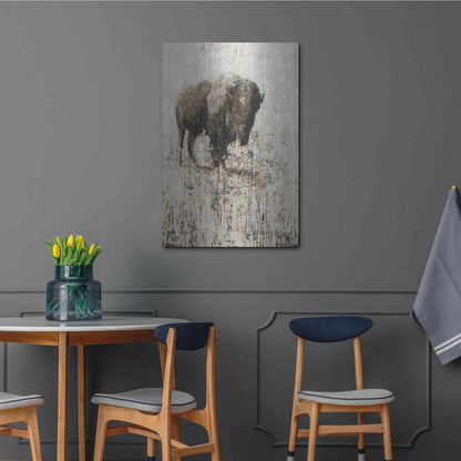 Luxe Metal Art 'Lone Buffalo' by Matt Flint, Metal Wall Art,24x36