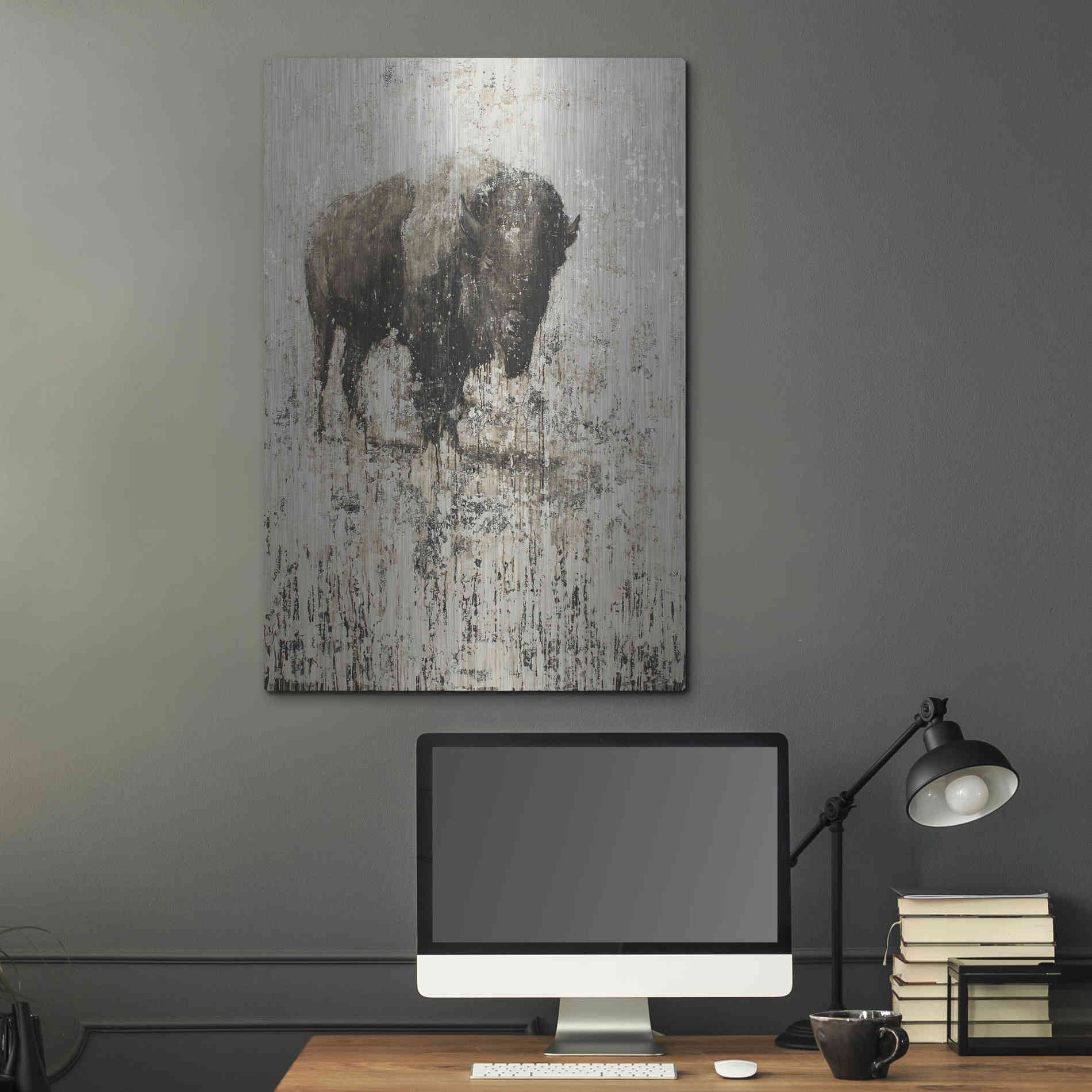 Luxe Metal Art 'Lone Buffalo' by Matt Flint, Metal Wall Art,24x36