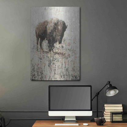 Luxe Metal Art 'Lone Buffalo' by Matt Flint, Metal Wall Art,24x36