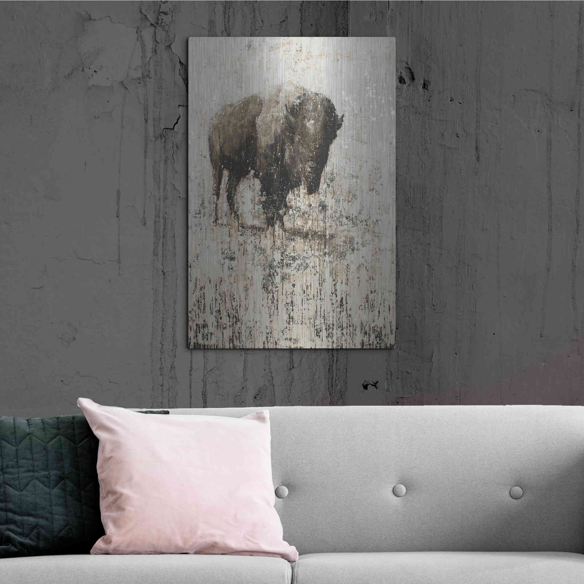 Luxe Metal Art 'Lone Buffalo' by Matt Flint, Metal Wall Art,24x36