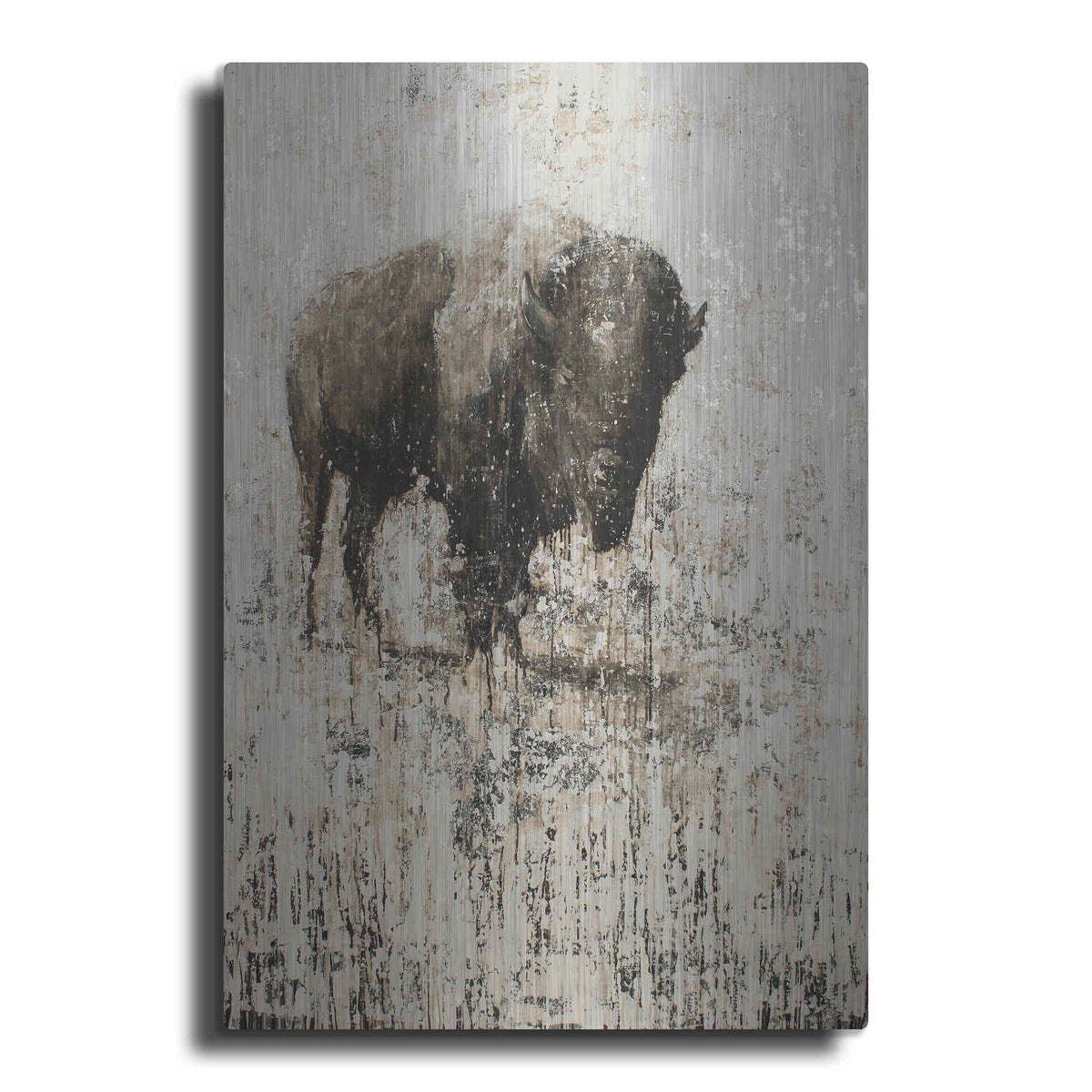 Luxe Metal Art 'Lone Buffalo' by Matt Flint, Metal Wall Art
