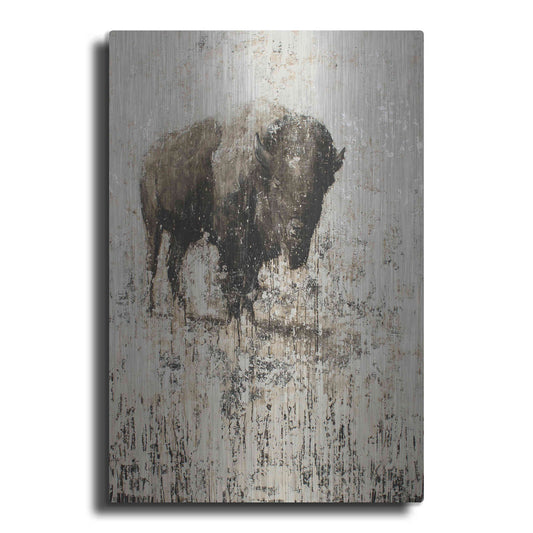 Luxe Metal Art 'Lone Buffalo' by Matt Flint, Metal Wall Art