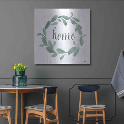 Luxe Metal Art 'Welcome Home Wreath' by Kate Sherrill, Metal Wall Art,36x36