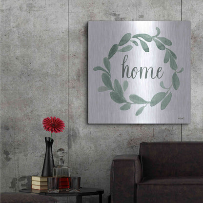 Luxe Metal Art 'Welcome Home Wreath' by Kate Sherrill, Metal Wall Art,36x36