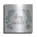 Luxe Metal Art 'Stay Awhile Eucalyptus' by Kate Sherrill, Metal Wall Art