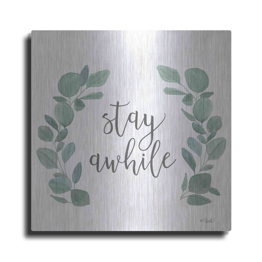 Luxe Metal Art 'Stay Awhile Eucalyptus' by Kate Sherrill, Metal Wall Art