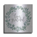 Luxe Metal Art 'Live Grateful Eucalyptus Wreath' by Kate Sherrill, Metal Wall Art