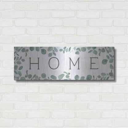 Luxe Metal Art 'Home Eucalyptus I' by Kate Sherrill, Metal Wall Art,36x12