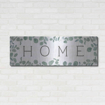 Luxe Metal Art 'Home Eucalyptus I' by Kate Sherrill, Metal Wall Art,48x16