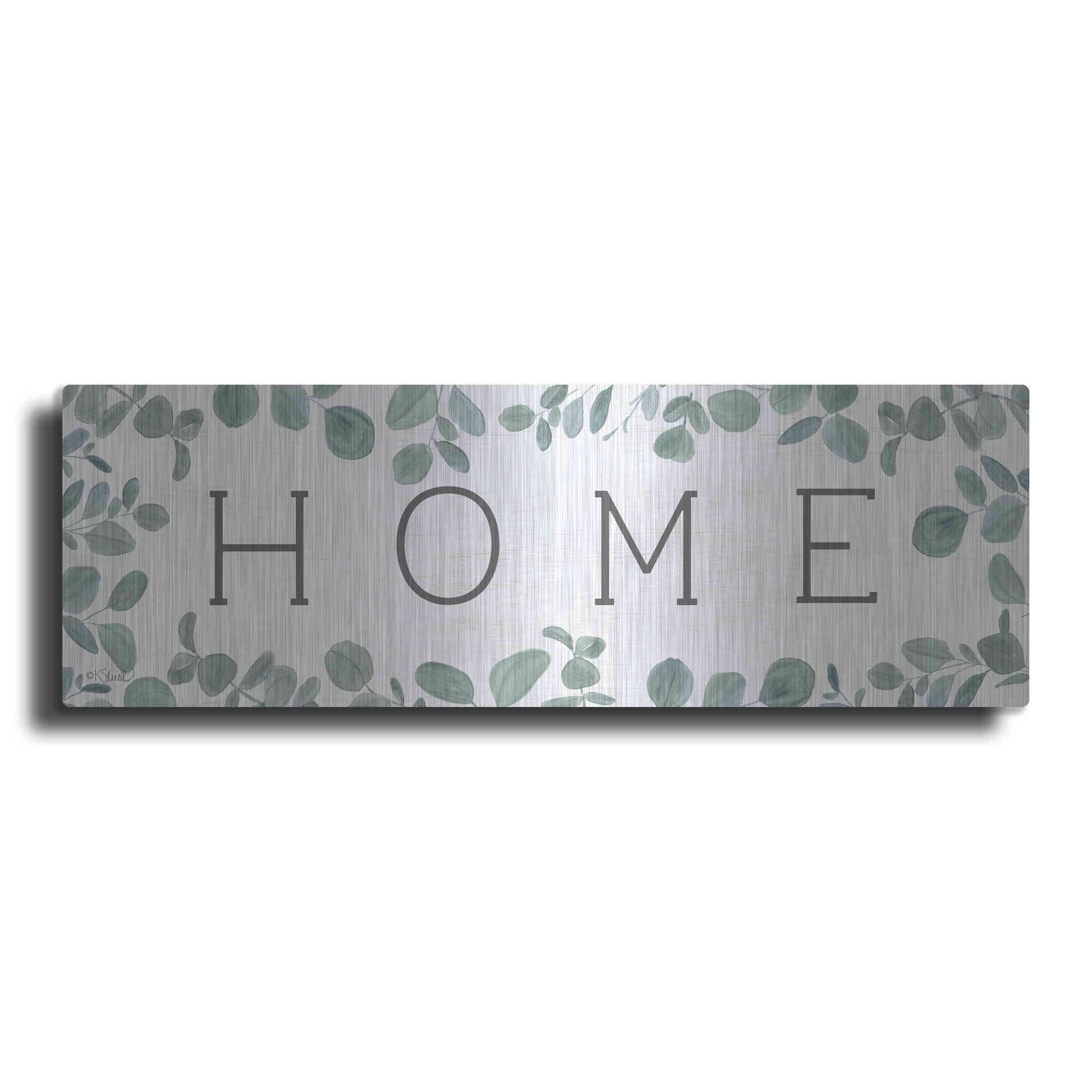 Luxe Metal Art 'Home Eucalyptus I' by Kate Sherrill, Metal Wall Art