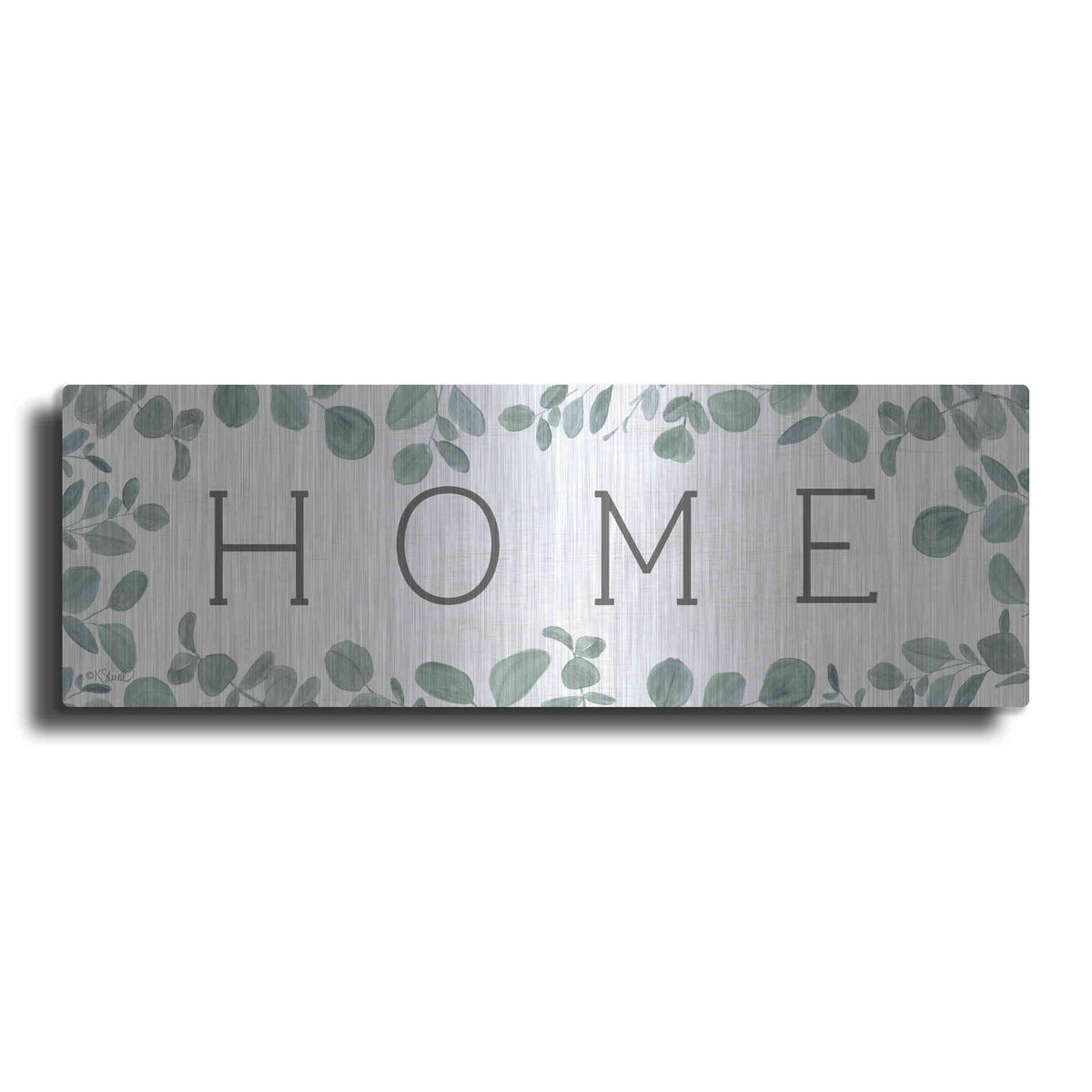 Luxe Metal Art 'Home Eucalyptus I' by Kate Sherrill, Metal Wall Art