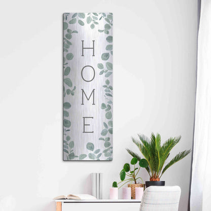 Luxe Metal Art 'Home Eucalyptus II' by Kate Sherrill, Metal Wall Art,16x48