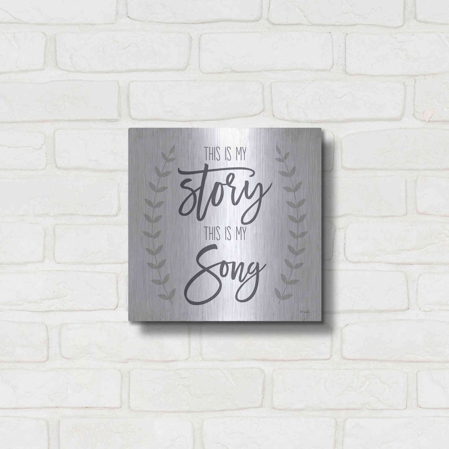 Luxe Metal Art 'This is My Story I' by Kate Sherrill, Metal Wall Art,12x12