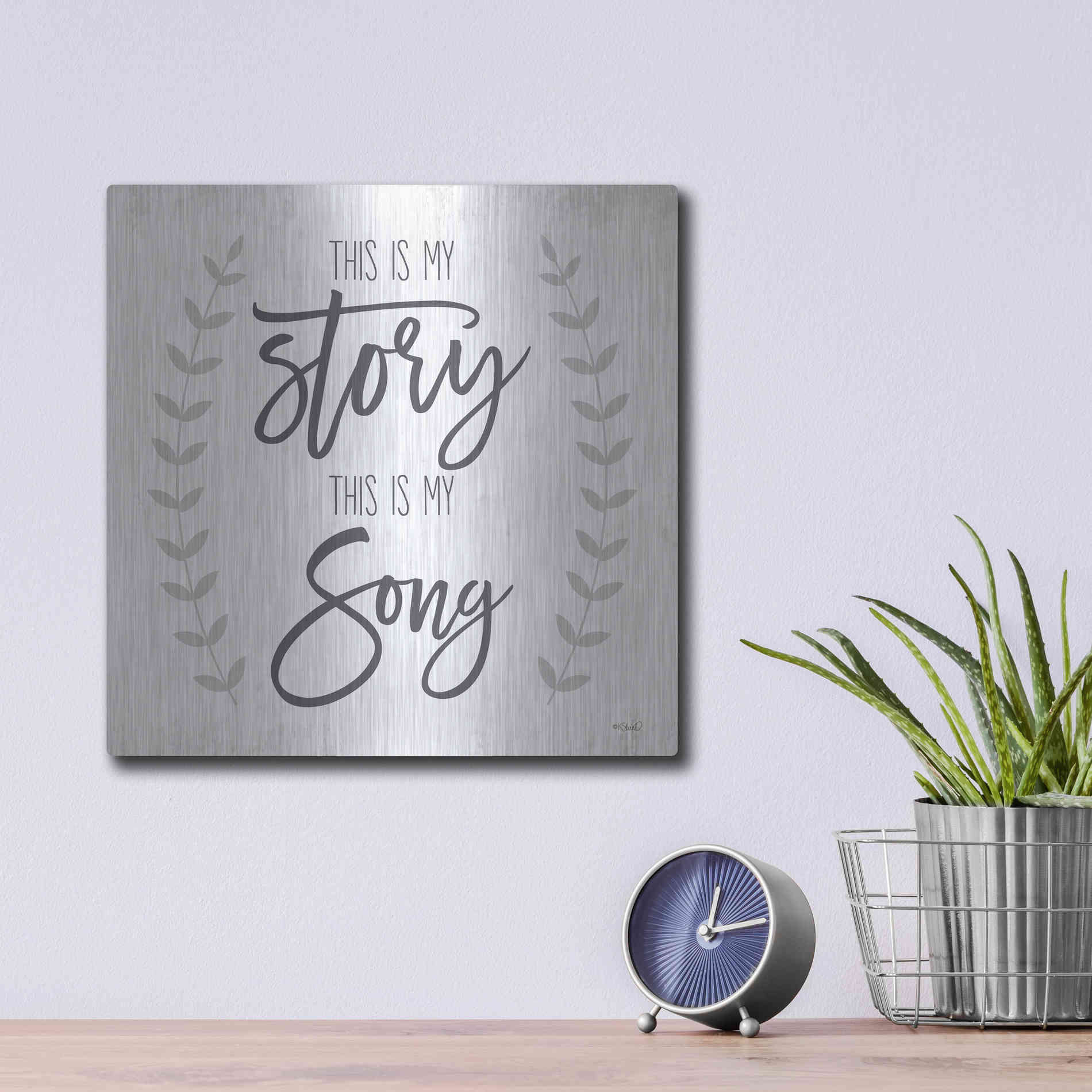 Luxe Metal Art 'This is My Story I' by Kate Sherrill, Metal Wall Art,12x12