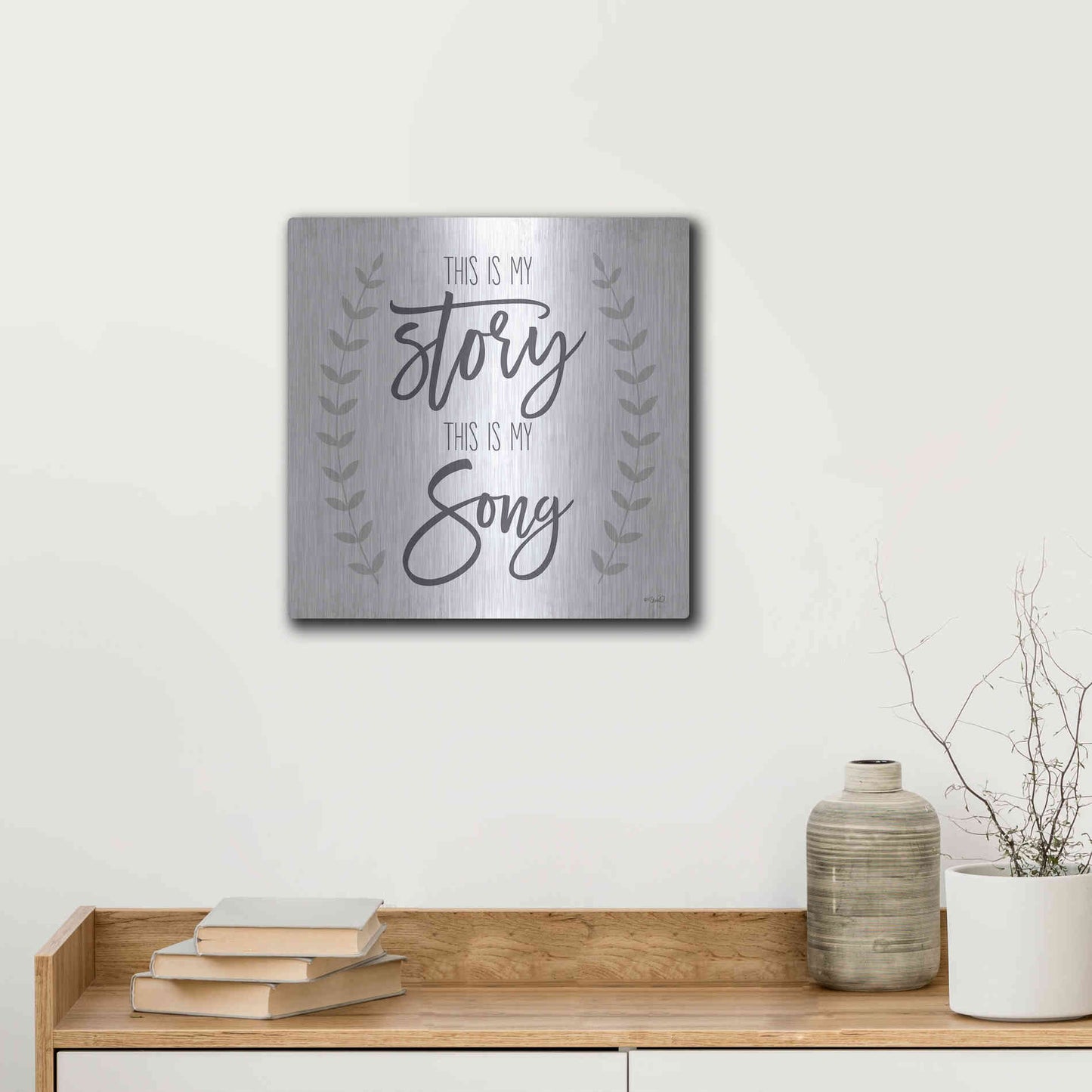 Luxe Metal Art 'This is My Story I' by Kate Sherrill, Metal Wall Art,12x12