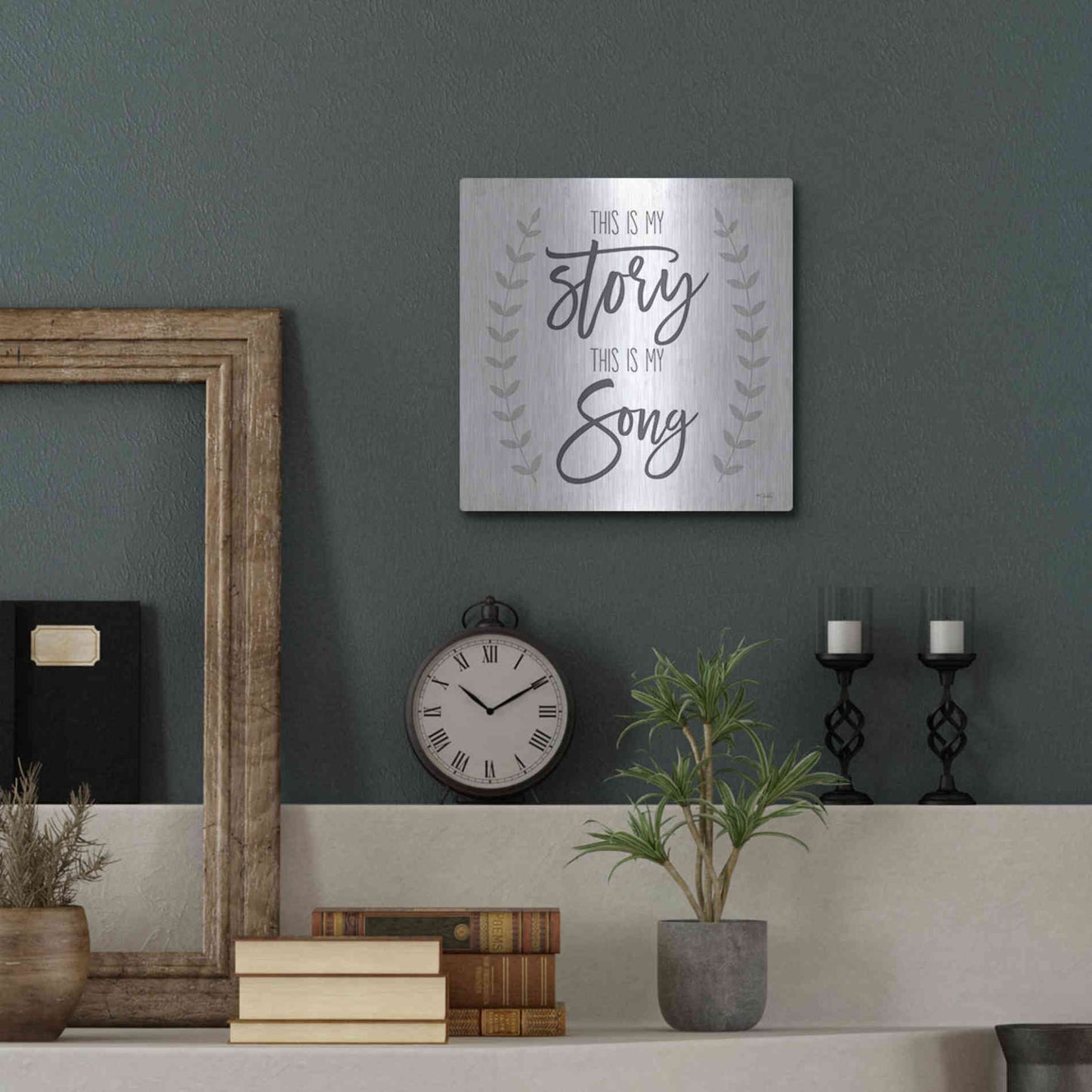 Luxe Metal Art 'This is My Story I' by Kate Sherrill, Metal Wall Art,12x12