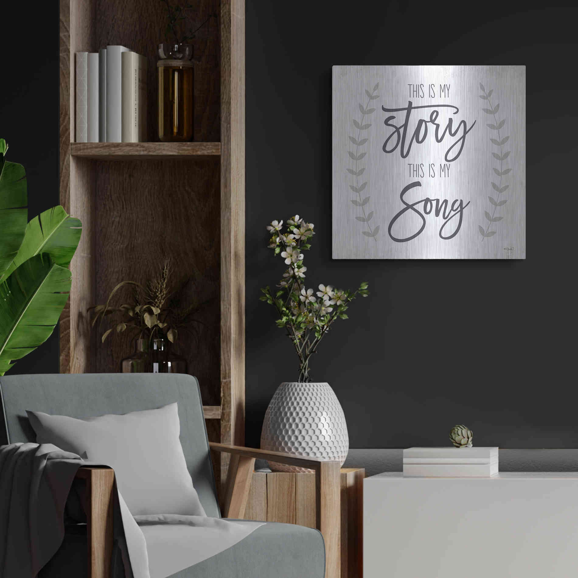 Luxe Metal Art 'This is My Story I' by Kate Sherrill, Metal Wall Art,24x24