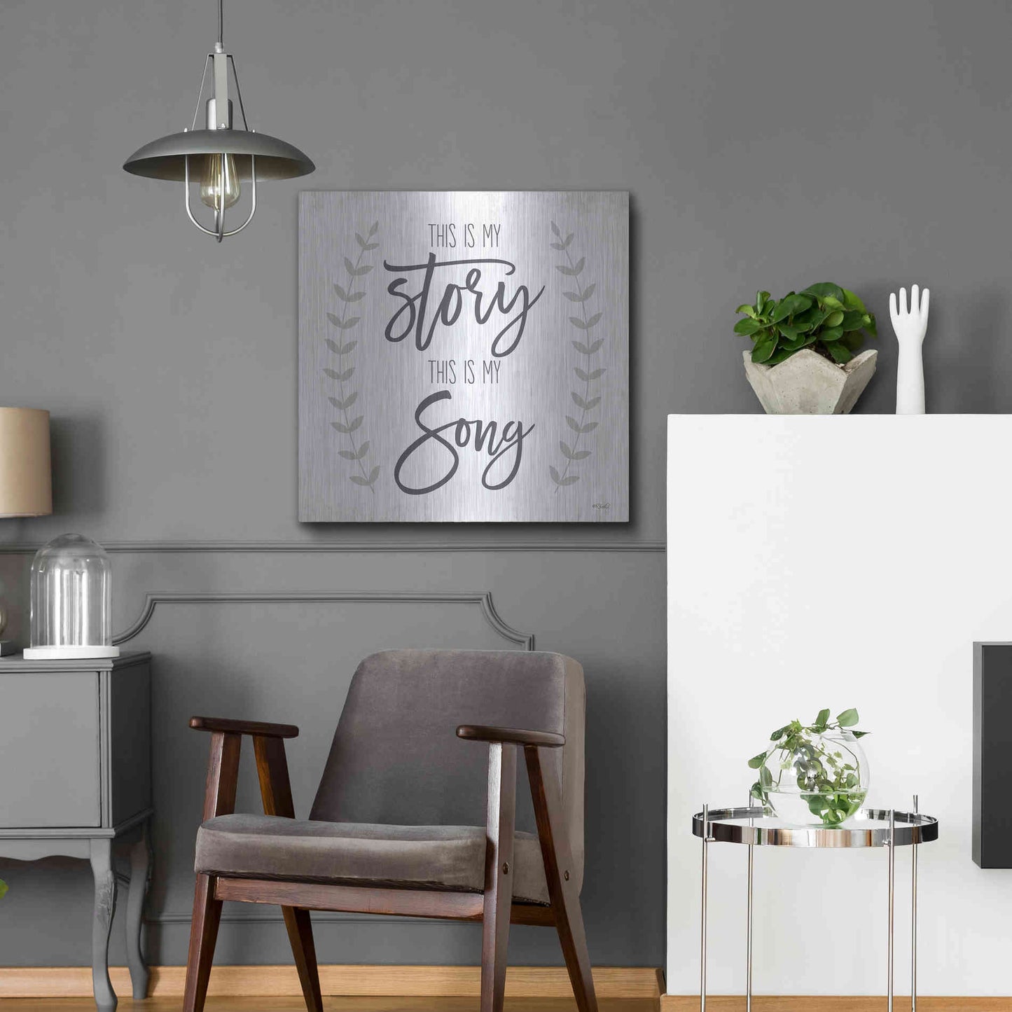 Luxe Metal Art 'This is My Story I' by Kate Sherrill, Metal Wall Art,24x24
