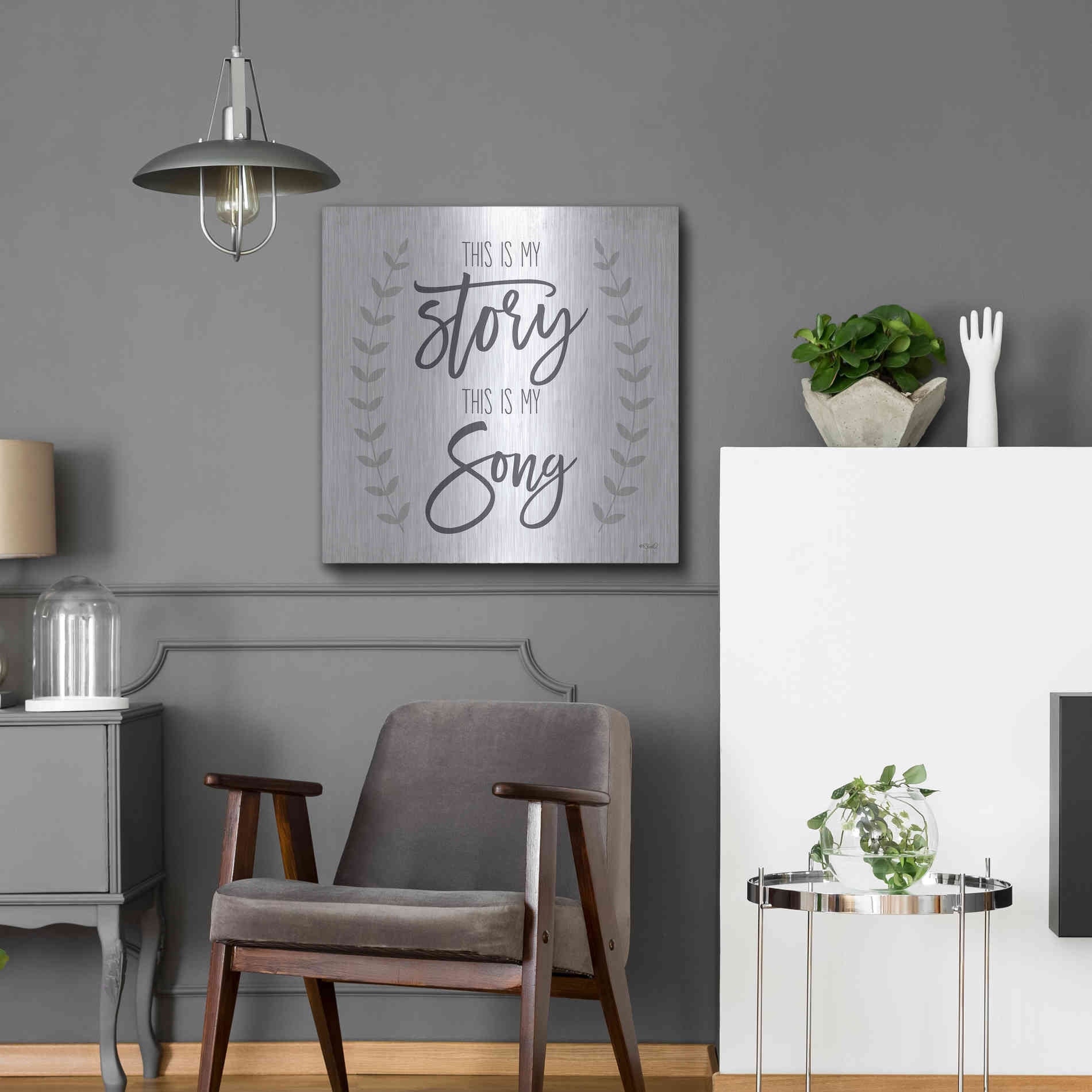 Luxe Metal Art 'This is My Story I' by Kate Sherrill, Metal Wall Art,24x24