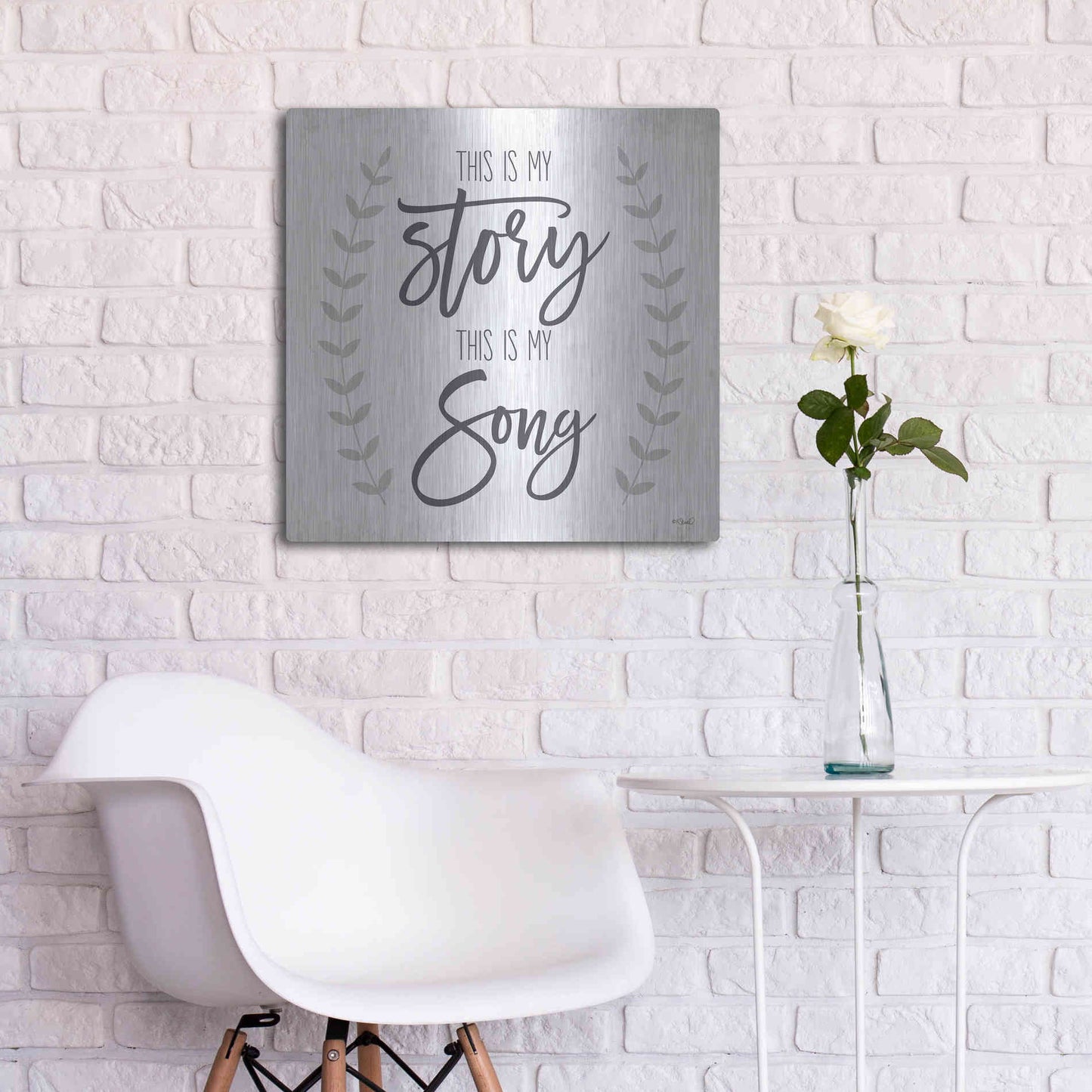 Luxe Metal Art 'This is My Story I' by Kate Sherrill, Metal Wall Art,24x24