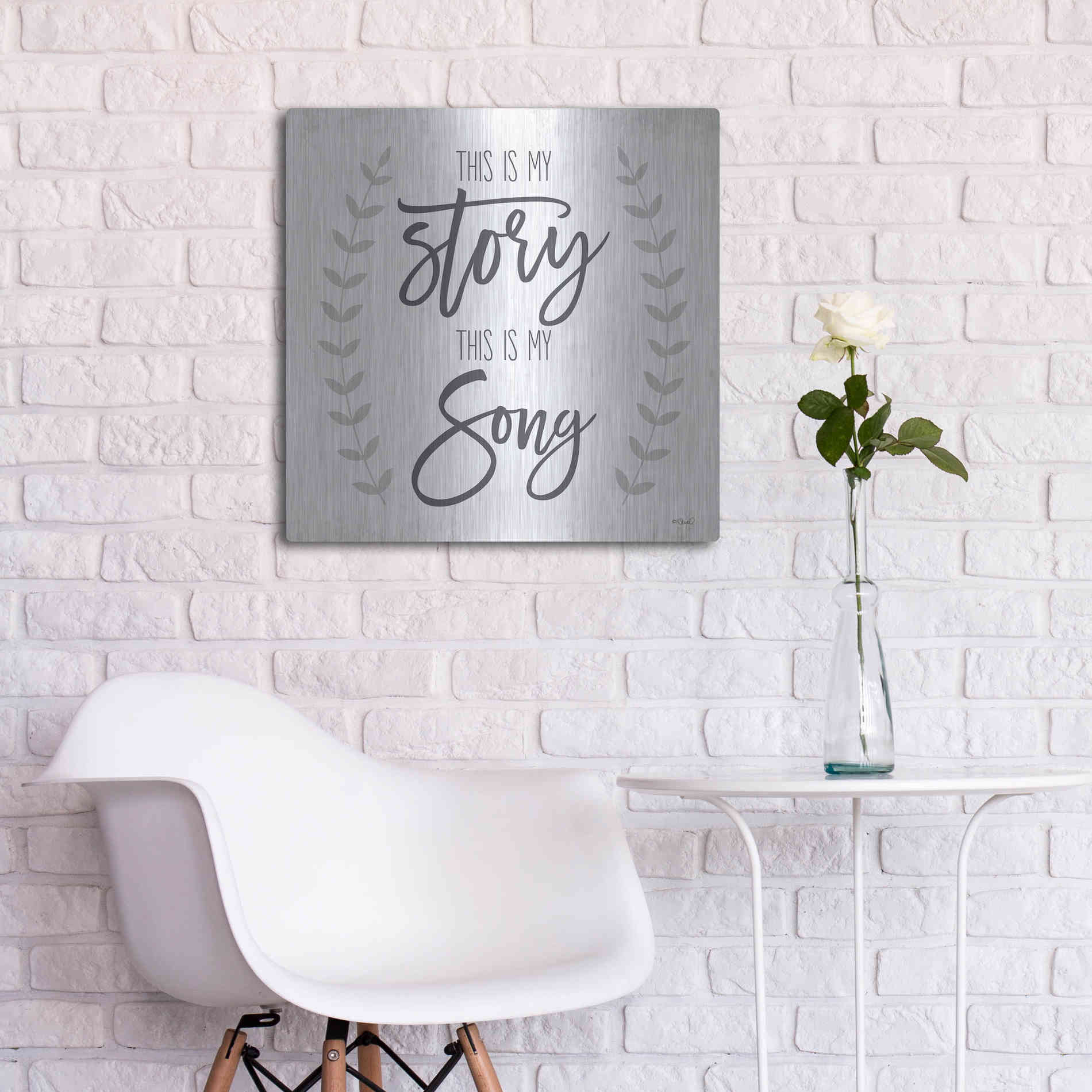 Luxe Metal Art 'This is My Story I' by Kate Sherrill, Metal Wall Art,24x24