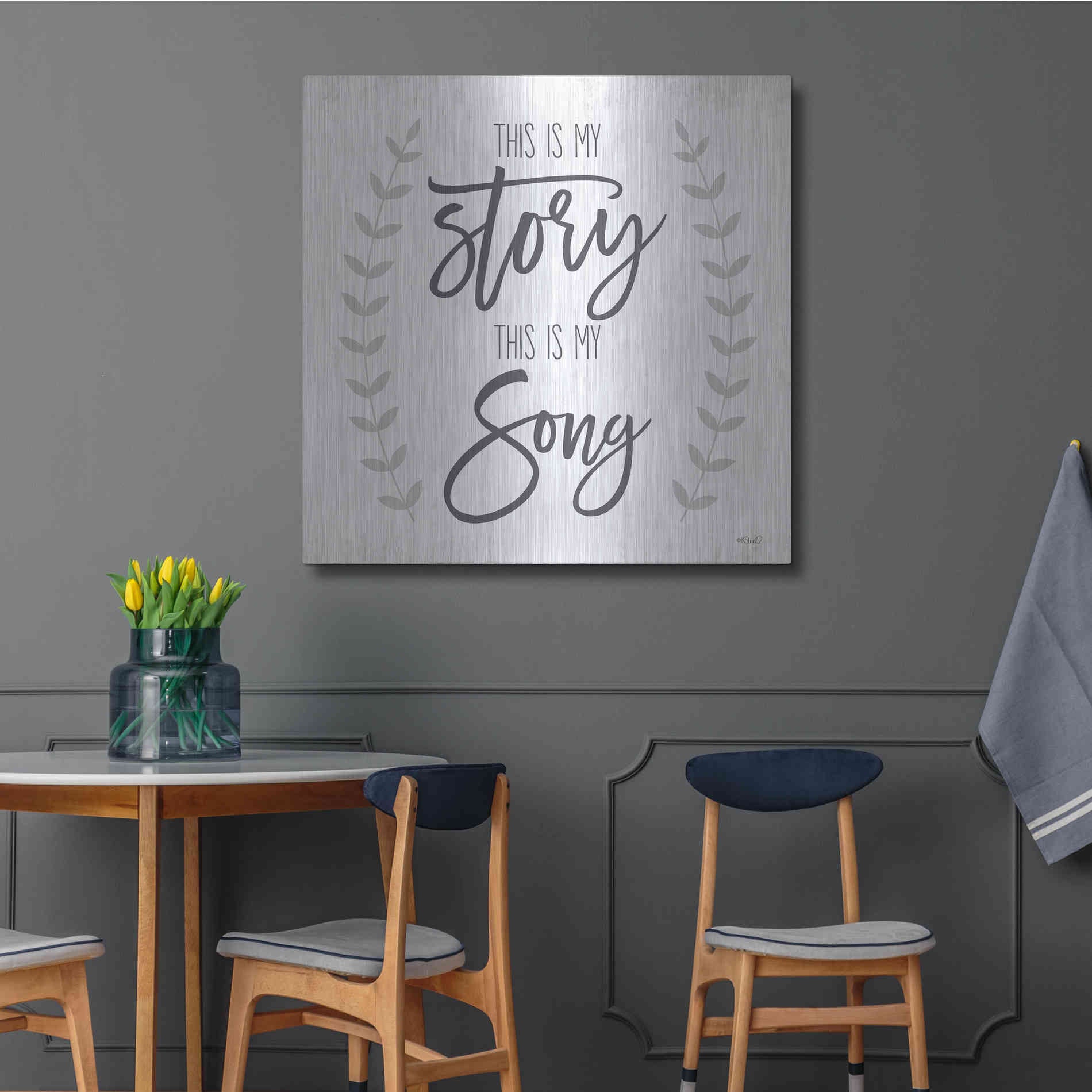 Luxe Metal Art 'This is My Story I' by Kate Sherrill, Metal Wall Art,36x36