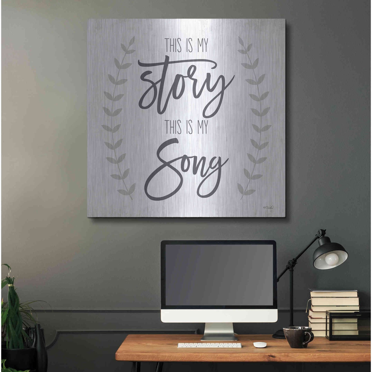 Luxe Metal Art 'This is My Story I' by Kate Sherrill, Metal Wall Art,36x36