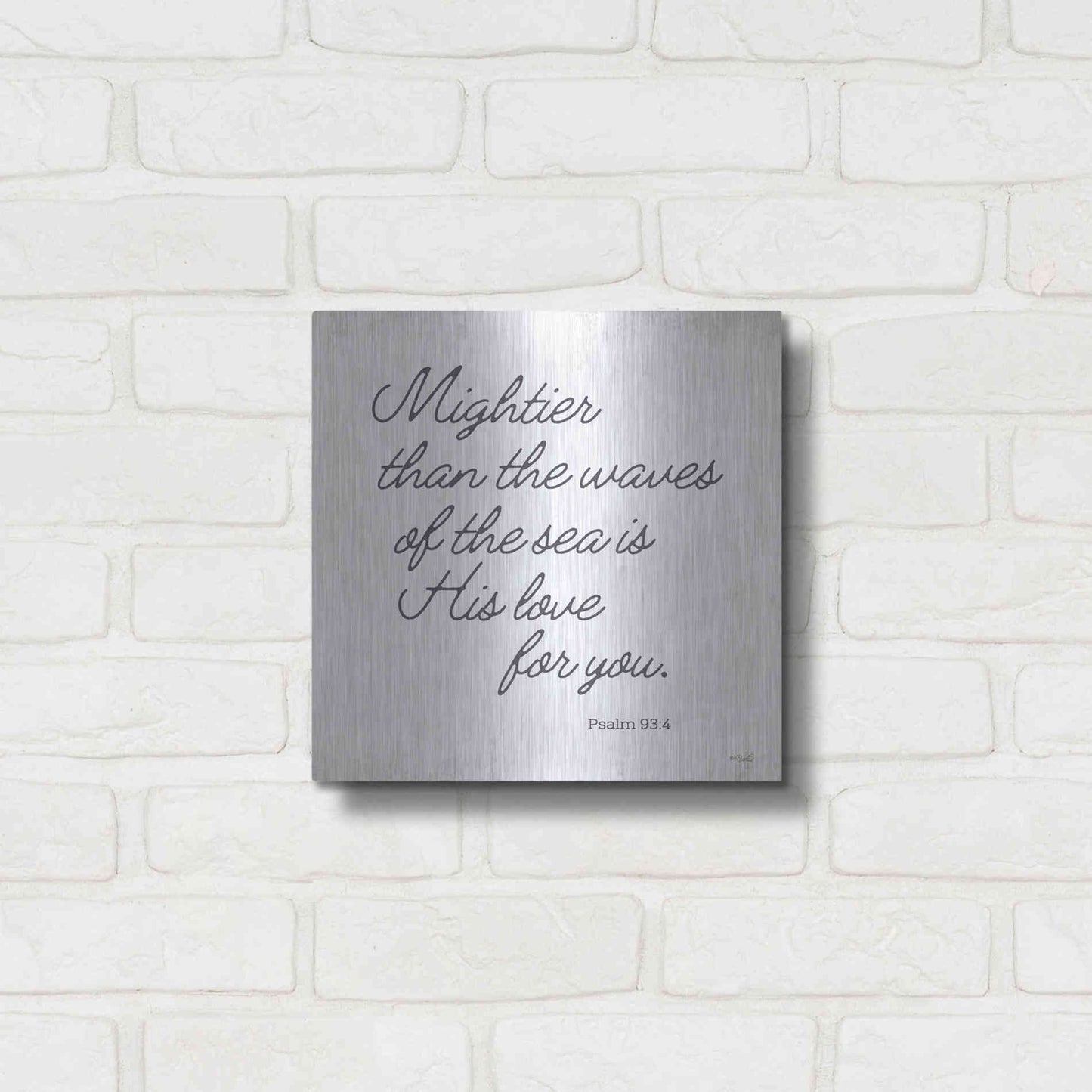 Luxe Metal Art 'Mightier than the Waves' by Kate Sherrill, Metal Wall Art,12x12