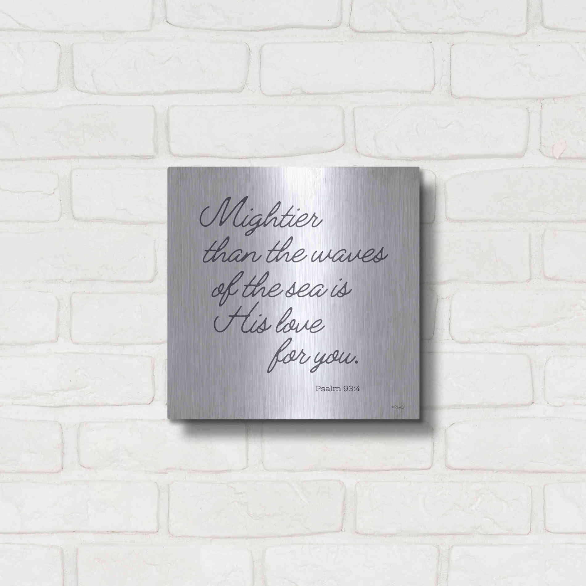 Luxe Metal Art 'Mightier than the Waves' by Kate Sherrill, Metal Wall Art,12x12