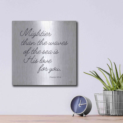 Luxe Metal Art 'Mightier than the Waves' by Kate Sherrill, Metal Wall Art,12x12