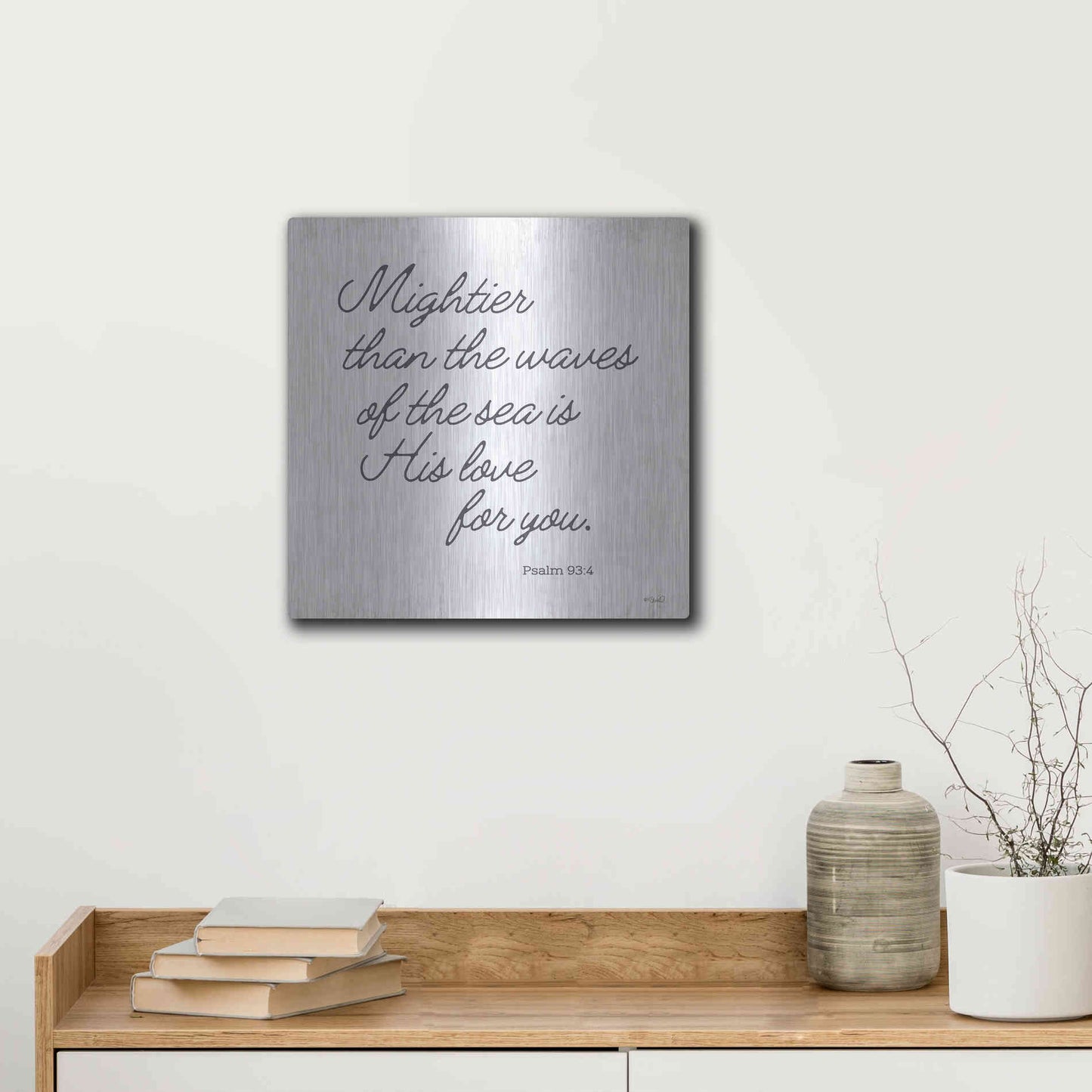 Luxe Metal Art 'Mightier than the Waves' by Kate Sherrill, Metal Wall Art,12x12