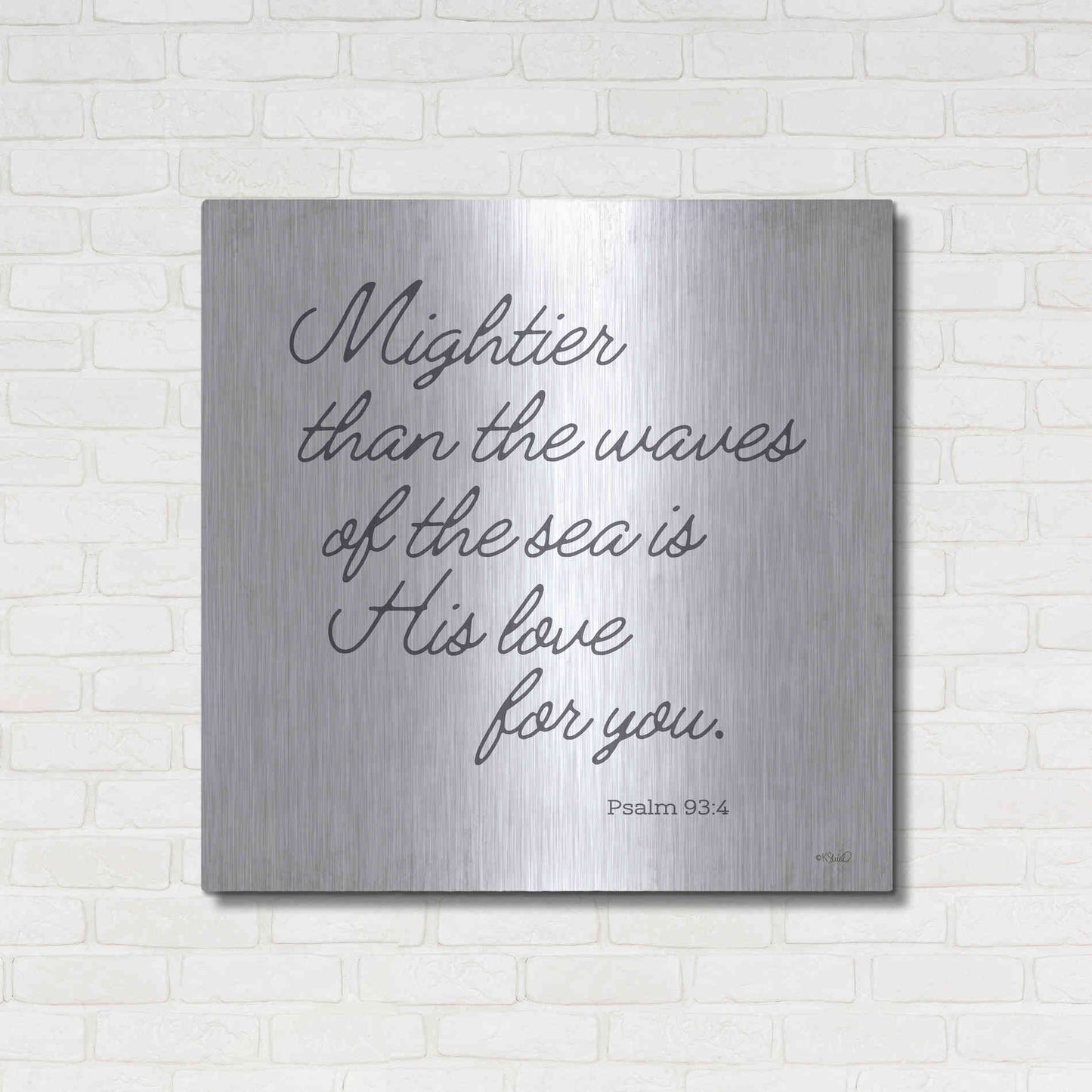 Luxe Metal Art 'Mightier than the Waves' by Kate Sherrill, Metal Wall Art,36x36