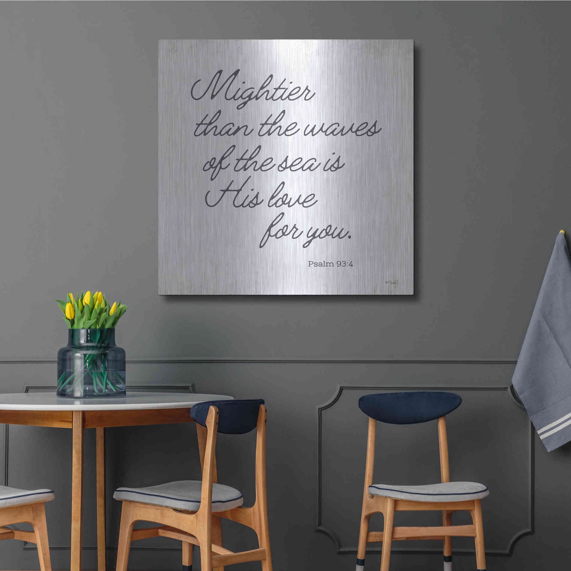 Luxe Metal Art 'Mightier than the Waves' by Kate Sherrill, Metal Wall Art,36x36