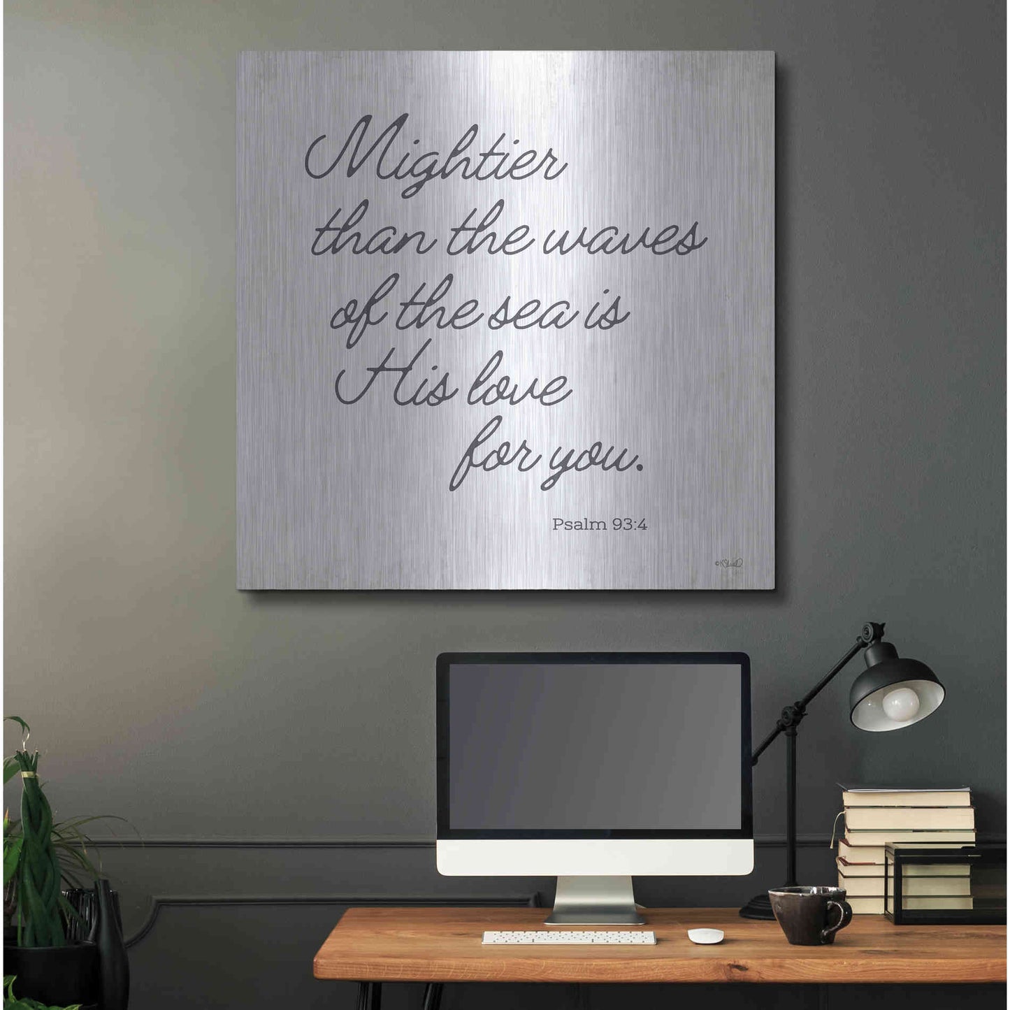 Luxe Metal Art 'Mightier than the Waves' by Kate Sherrill, Metal Wall Art,36x36