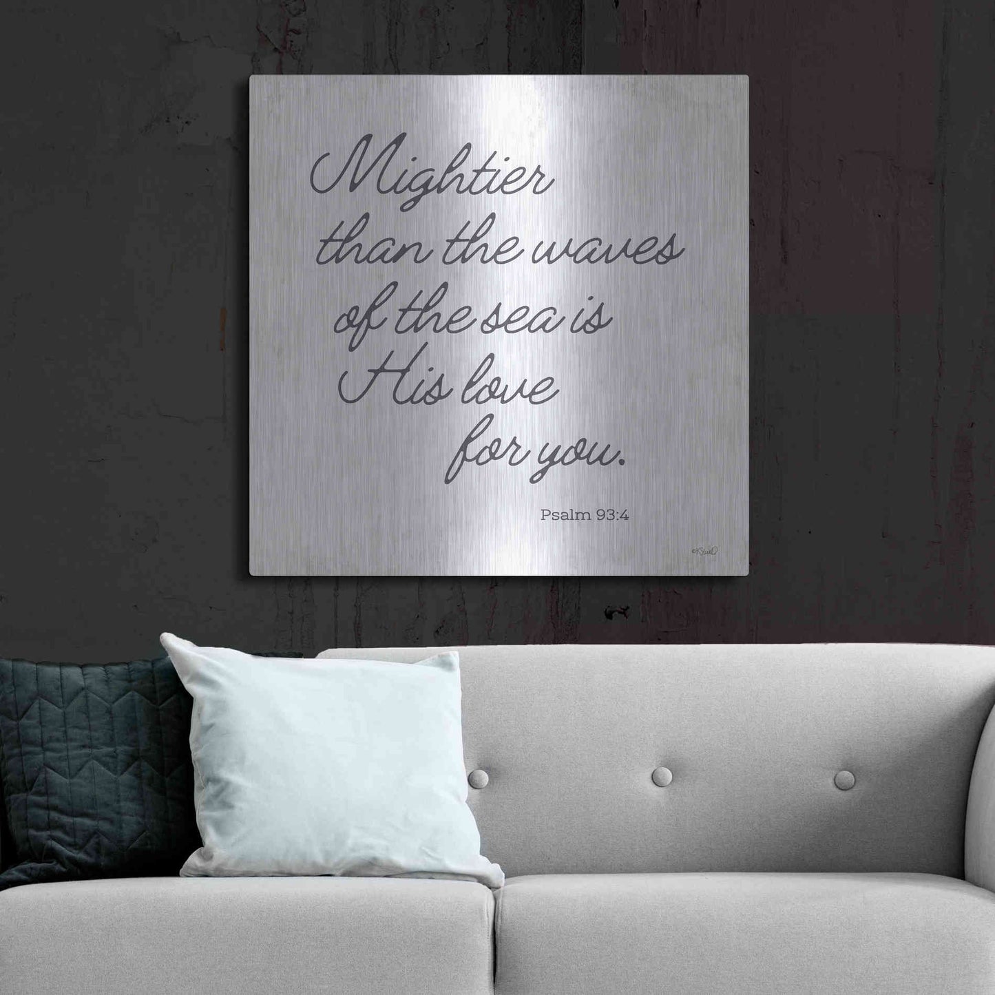 Luxe Metal Art 'Mightier than the Waves' by Kate Sherrill, Metal Wall Art,36x36