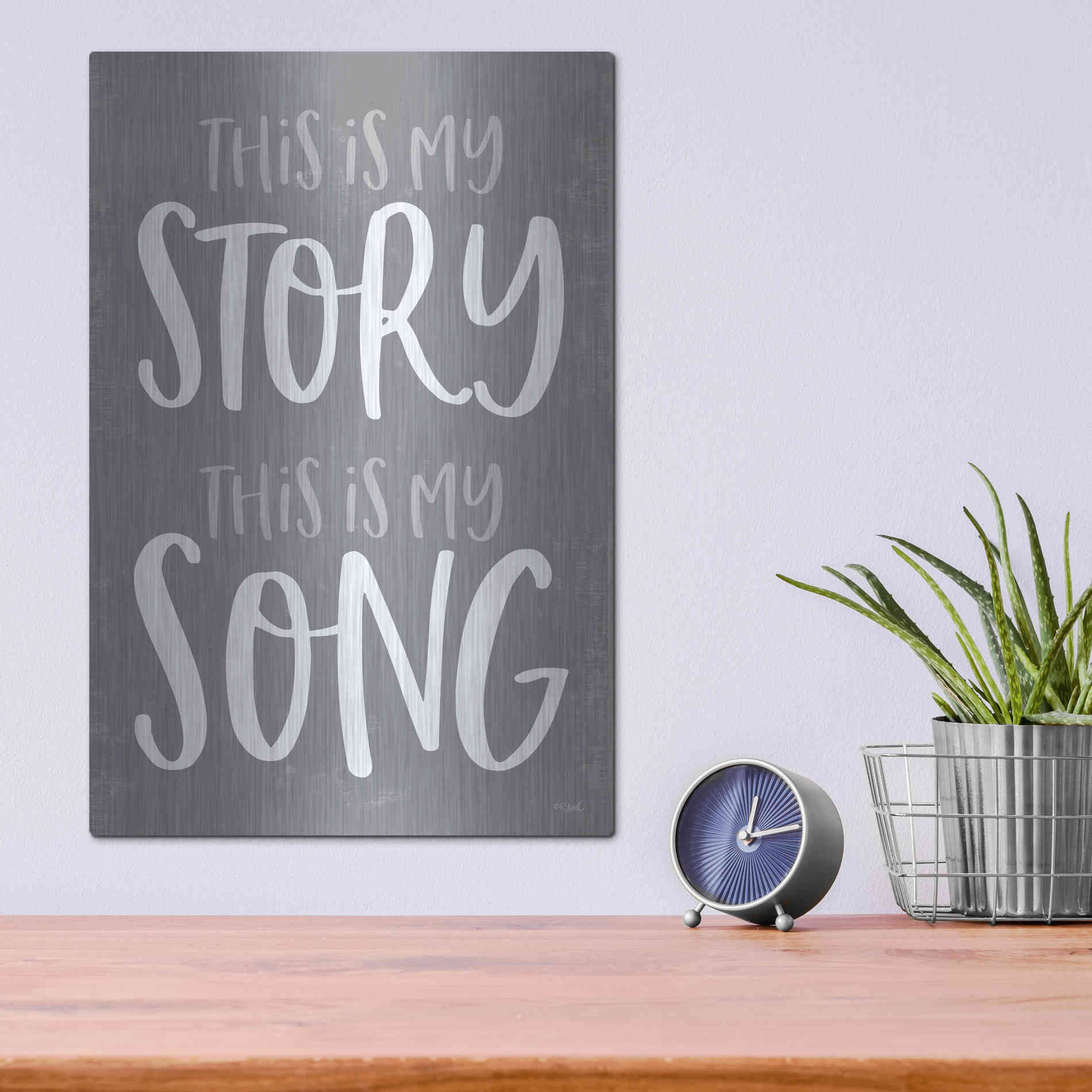 Luxe Metal Art 'This Is My Story' by Kate Sherrill, Metal Wall Art,12x16