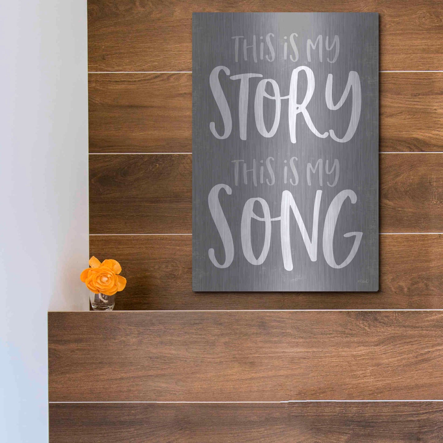 Luxe Metal Art 'This Is My Story' by Kate Sherrill, Metal Wall Art,12x16
