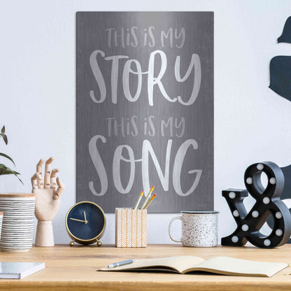 Luxe Metal Art 'This Is My Story' by Kate Sherrill, Metal Wall Art,12x16