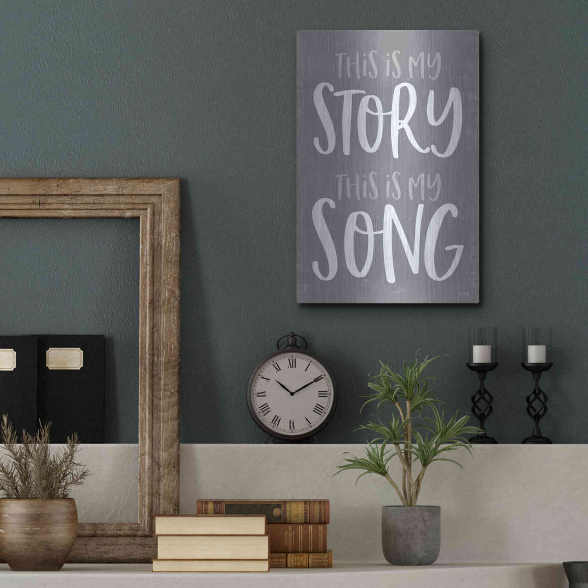 Luxe Metal Art 'This Is My Story' by Kate Sherrill, Metal Wall Art,12x16