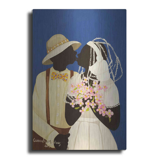 Luxe Metal Art 'You May Kiss The Bride' by Cassandra Gillens, Metal Wall Art