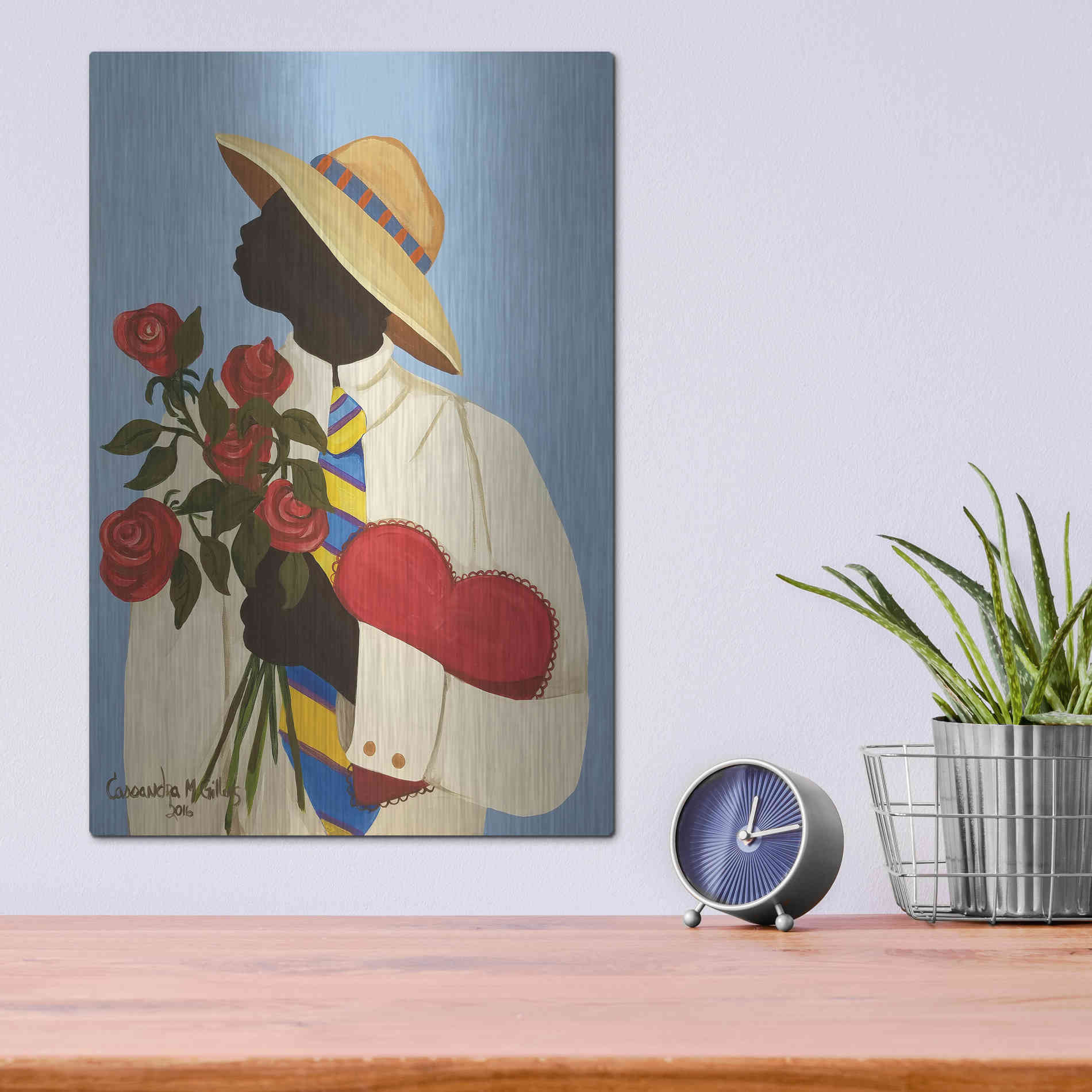 Luxe Metal Art 'My Love For You' by Cassandra Gillens, Metal Wall Art,12x16