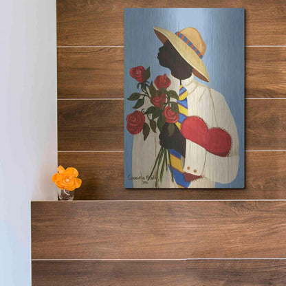 Luxe Metal Art 'My Love For You' by Cassandra Gillens, Metal Wall Art,12x16