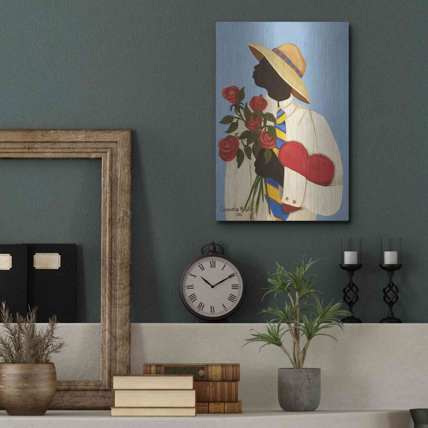 Luxe Metal Art 'My Love For You' by Cassandra Gillens, Metal Wall Art,12x16