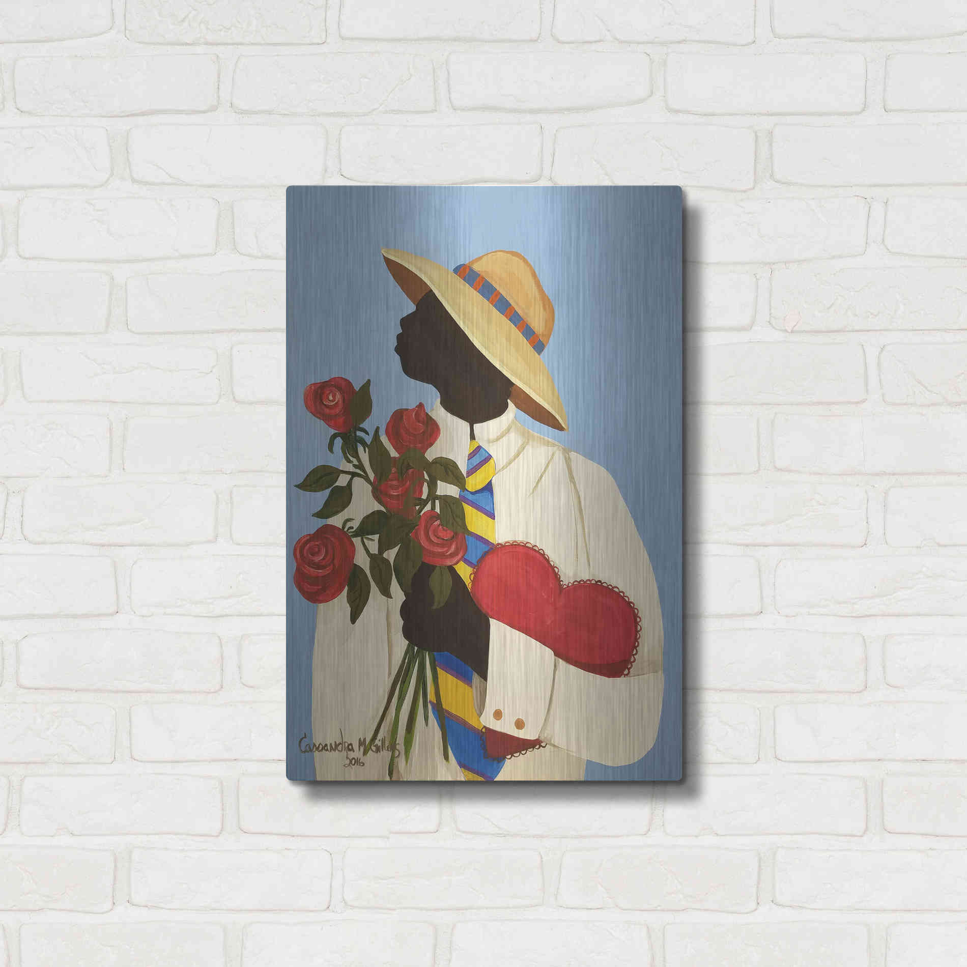 Luxe Metal Art 'My Love For You' by Cassandra Gillens, Metal Wall Art,16x24