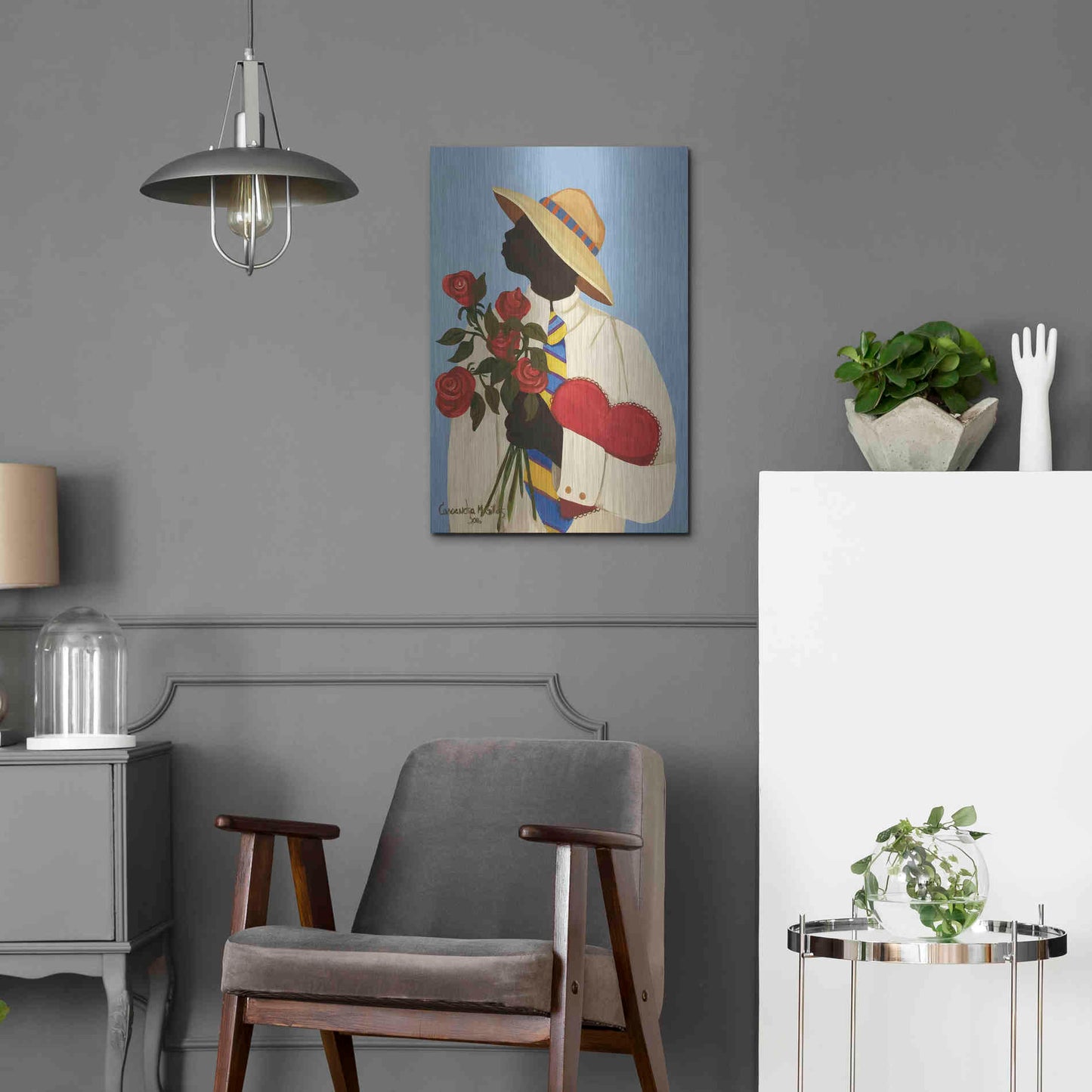 Luxe Metal Art 'My Love For You' by Cassandra Gillens, Metal Wall Art,16x24