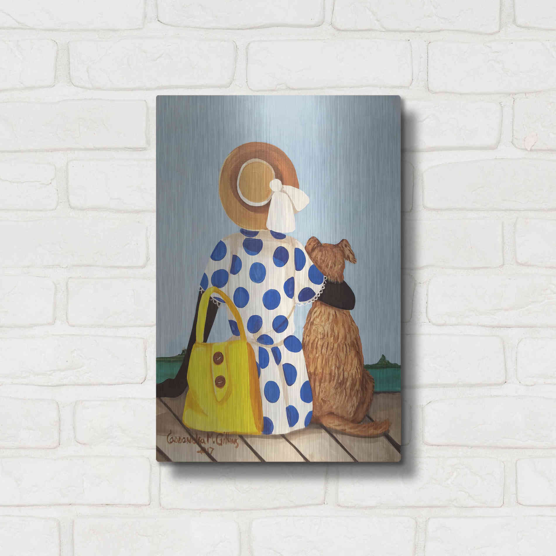 Luxe Metal Art 'My Friend' by Cassandra Gillens, Metal Wall Art,12x16